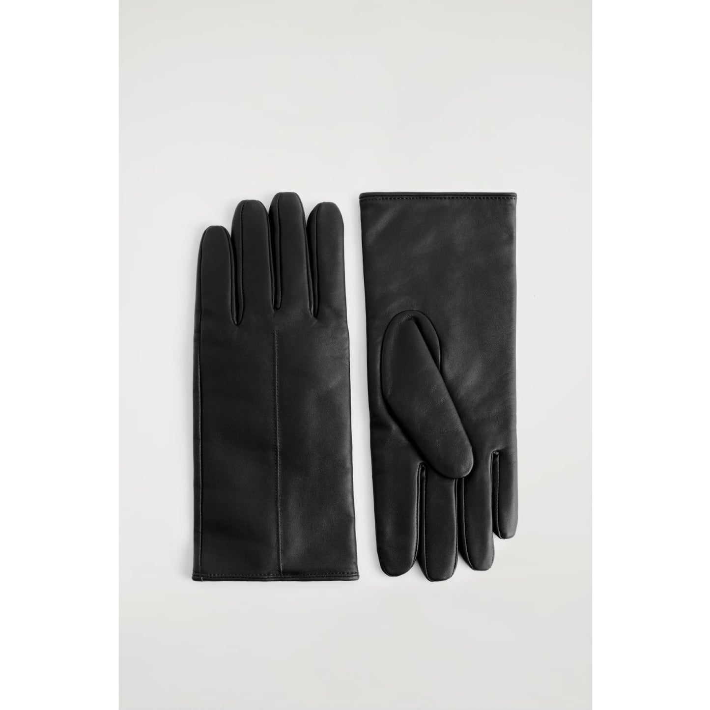 COS Black Leather Gloves