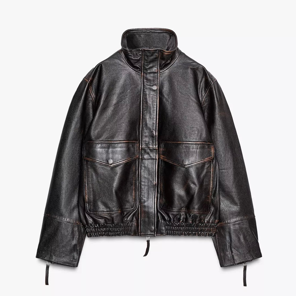 Zara Collection Leather Bomber