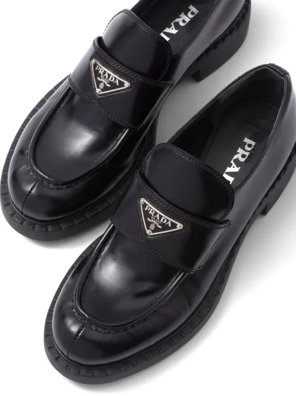 Prada Brushed Leather Loafers