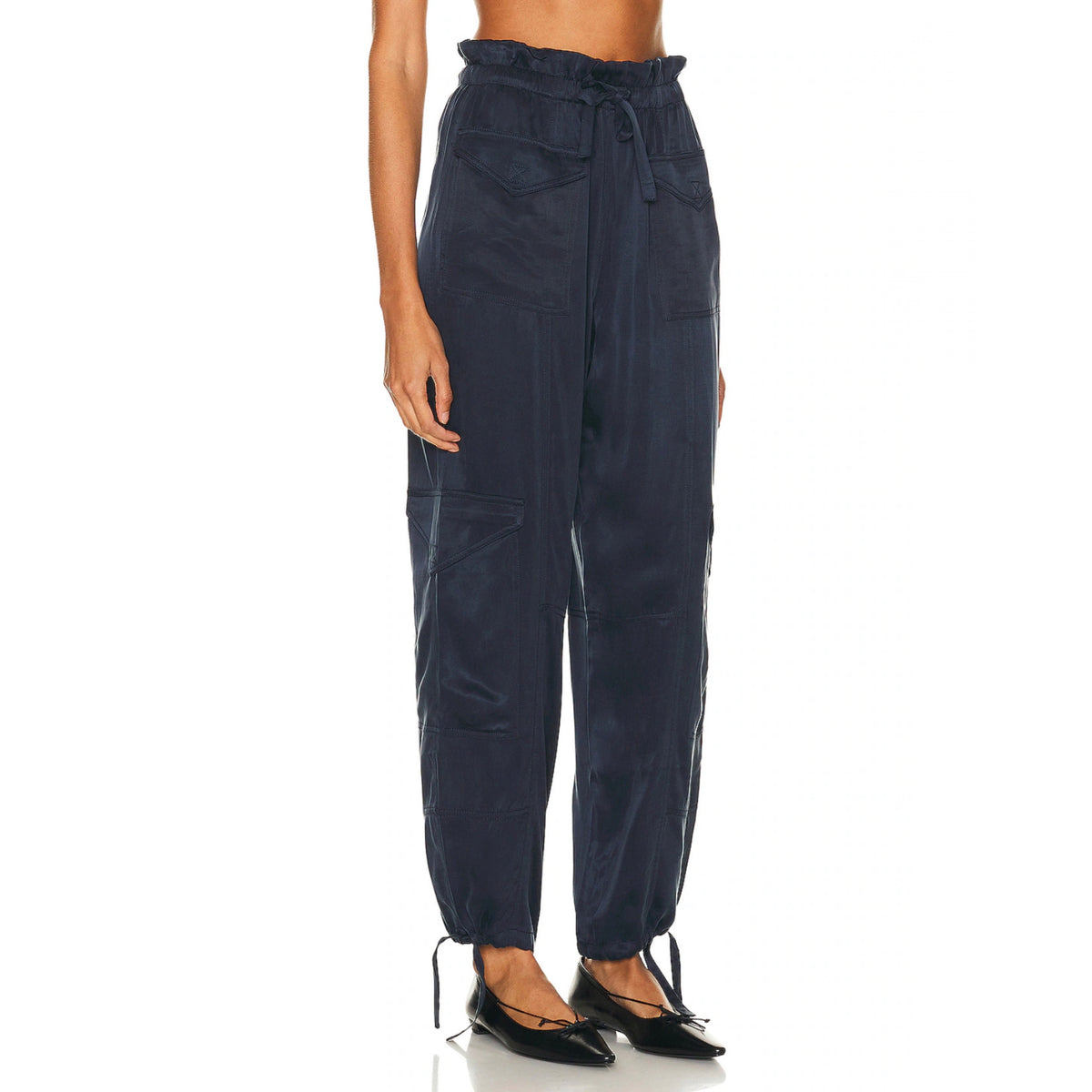 Ganni Satin Cargo Pants