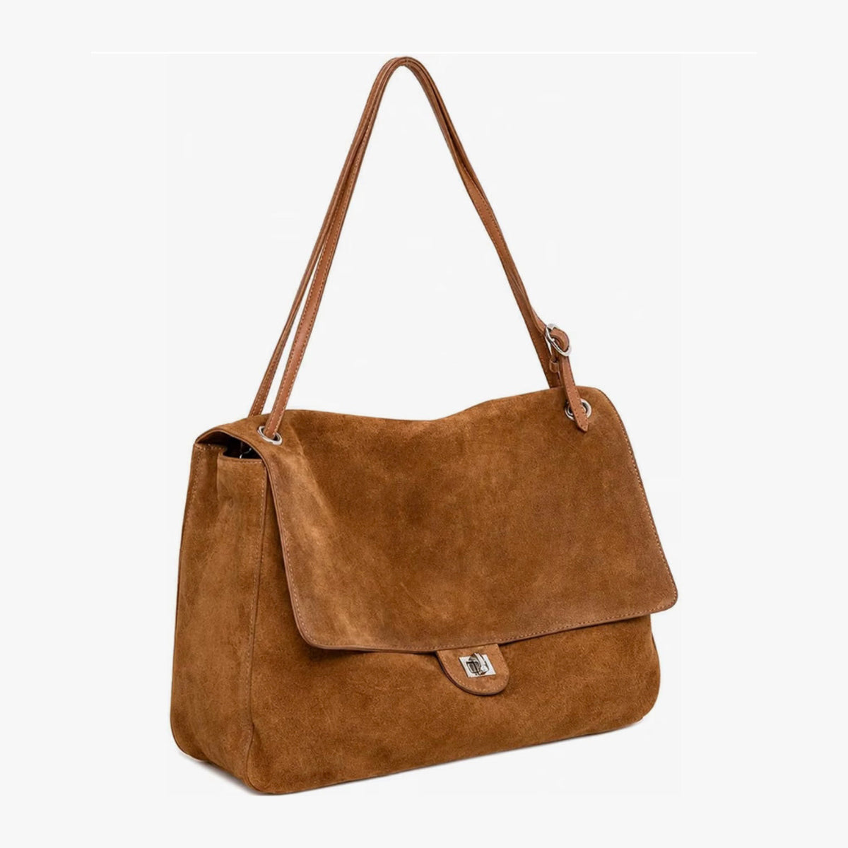 Suede Flap Bag