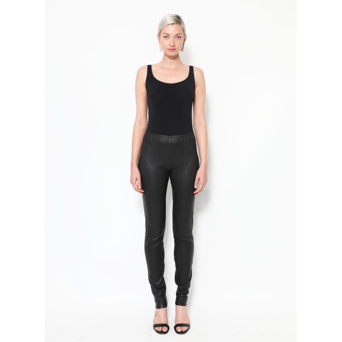 The Row Black Leather Leggings
