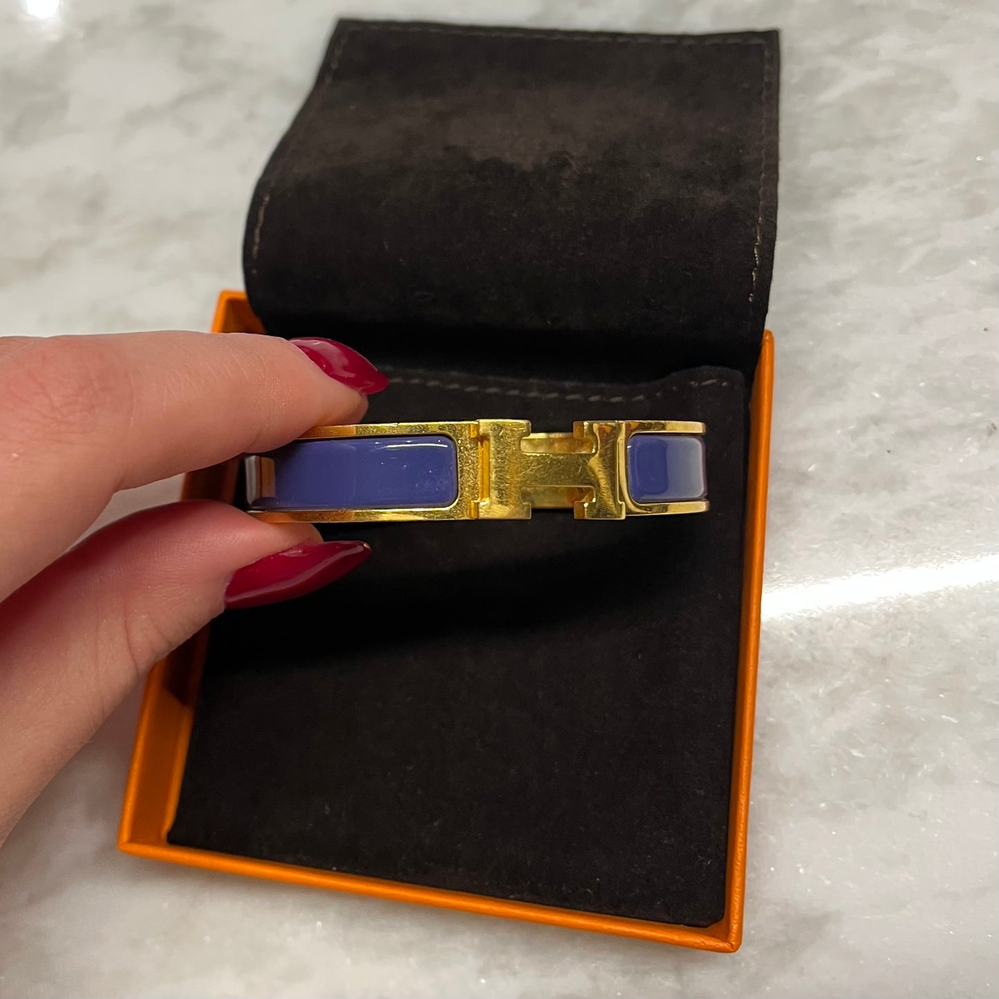 Hermes Blue Click H Bracelet
