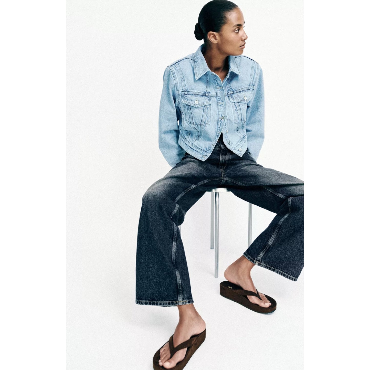 Zara Suede Flip Flops