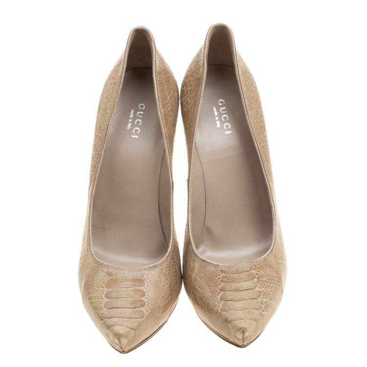 Gucci Ostrich Leg Pump