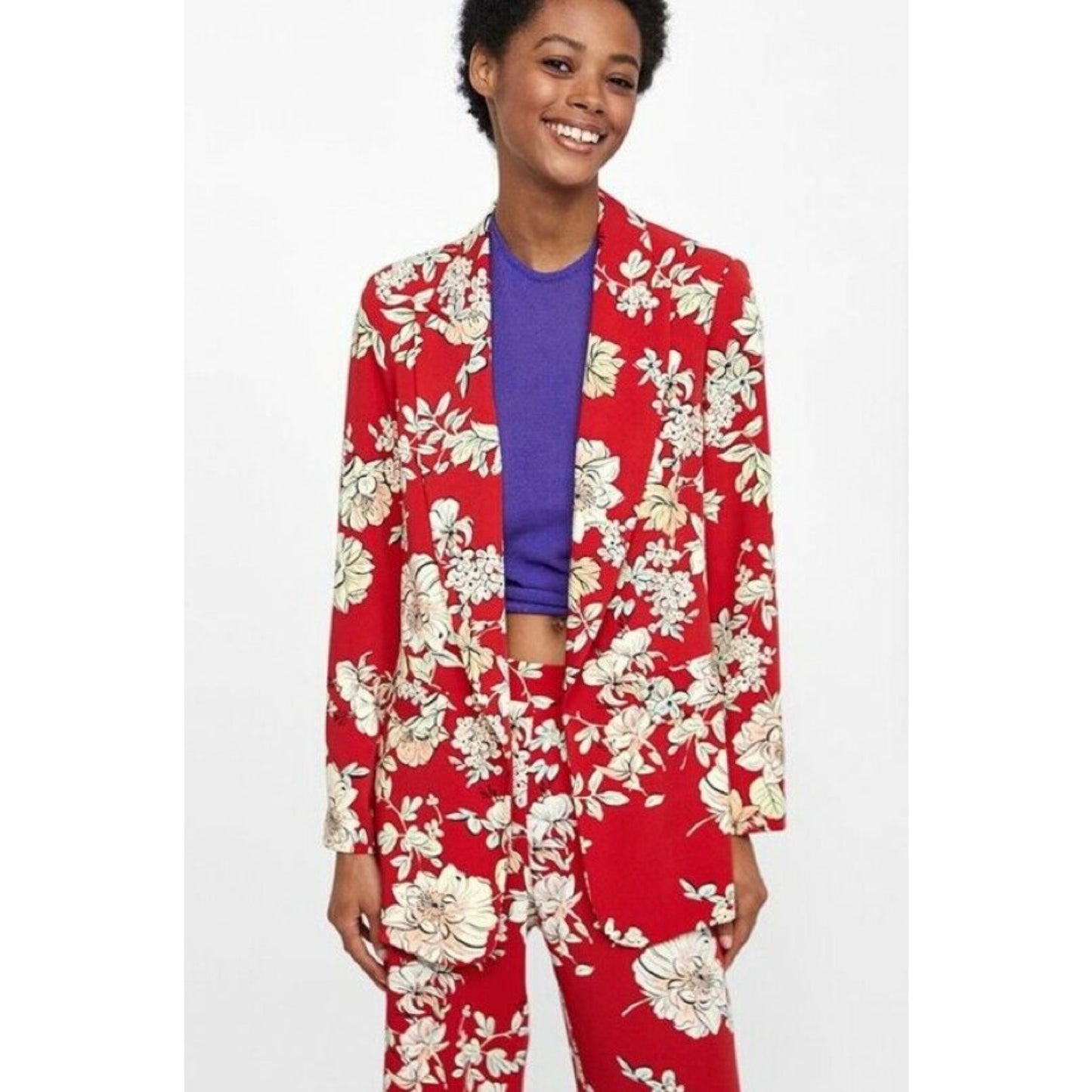 Zara Floral Print Blazer