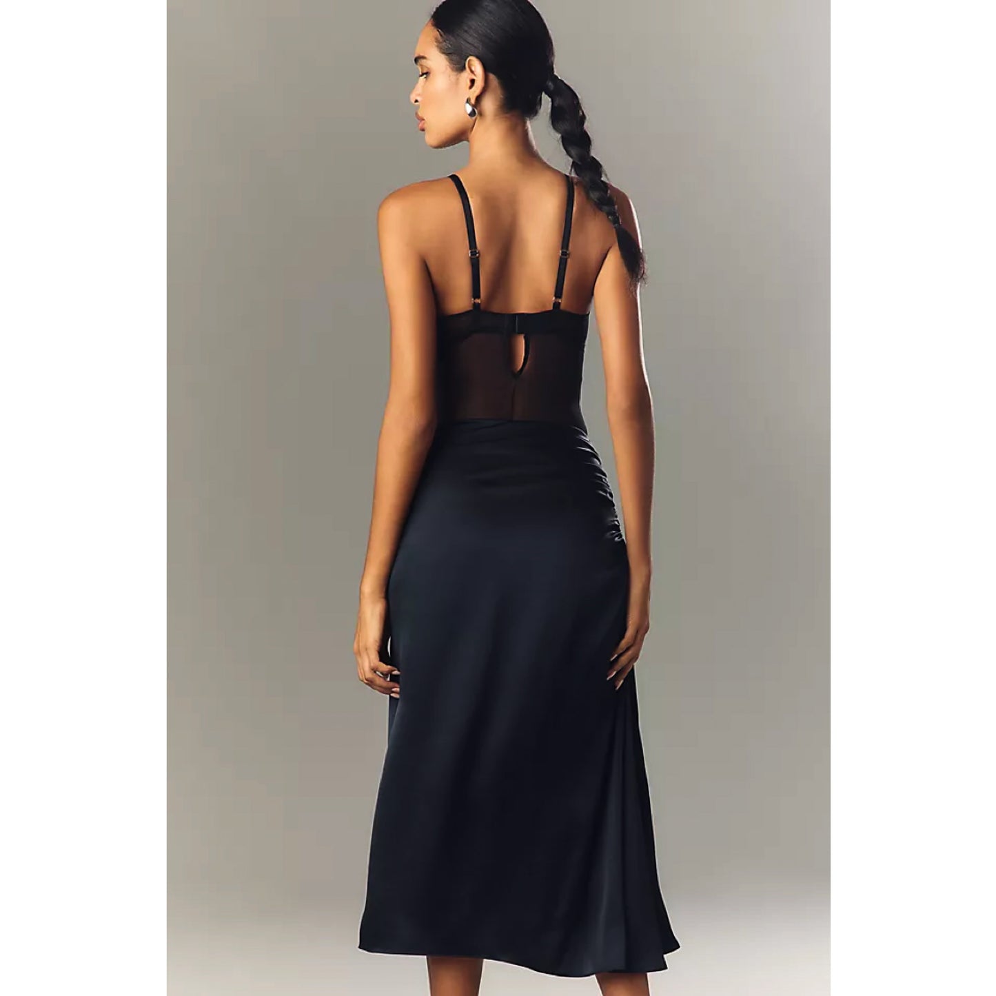 Theory Ruched Satin Skirt