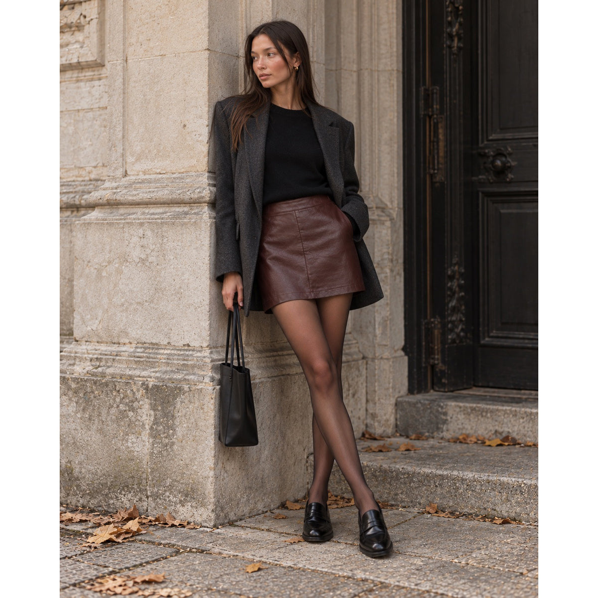 Helmut Lang Leather Skirt