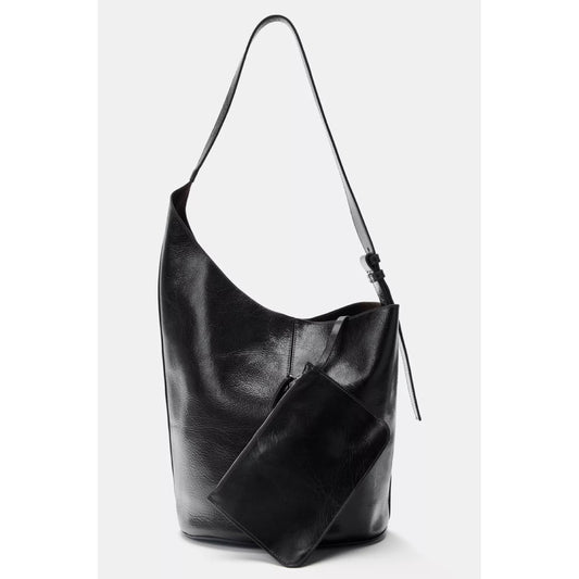 Zara Asymmetric Leather Shoulder Bag