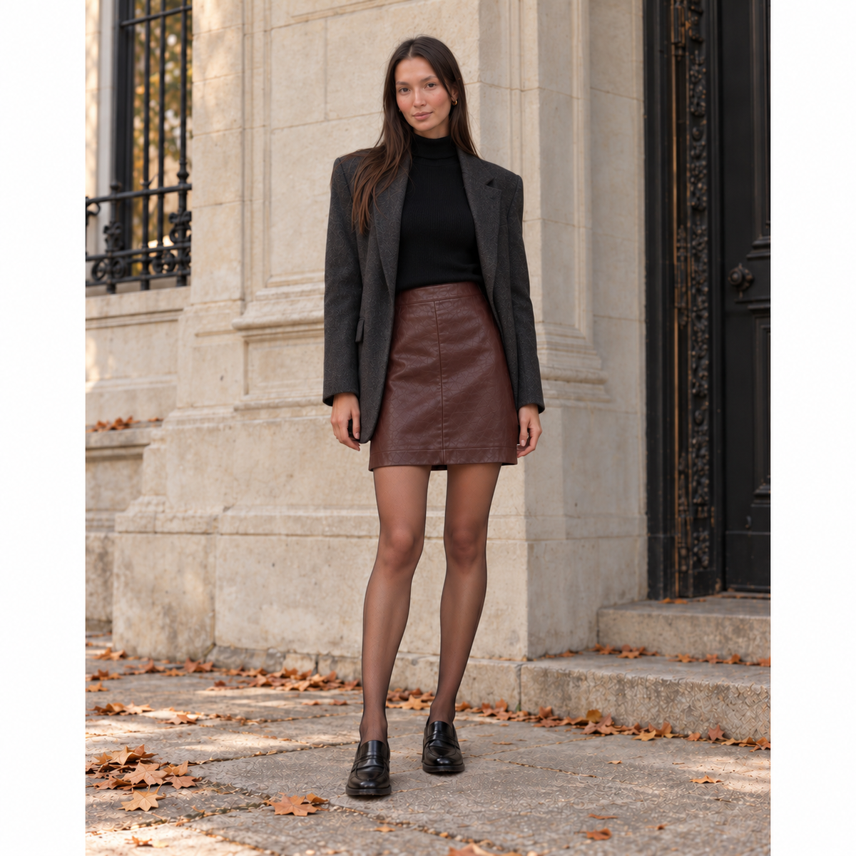 Helmut Lang Leather Skirt