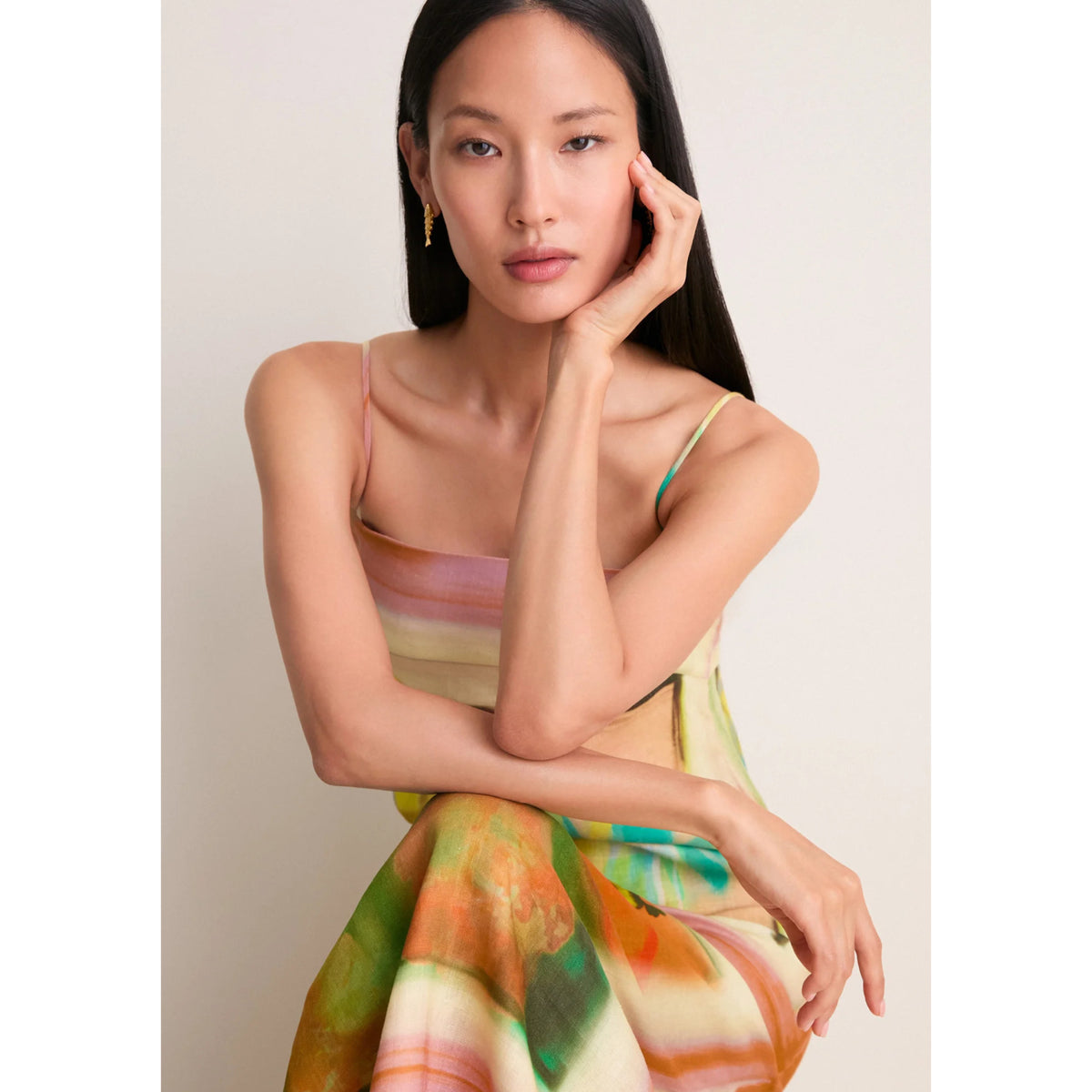 STAUD Linen Dress