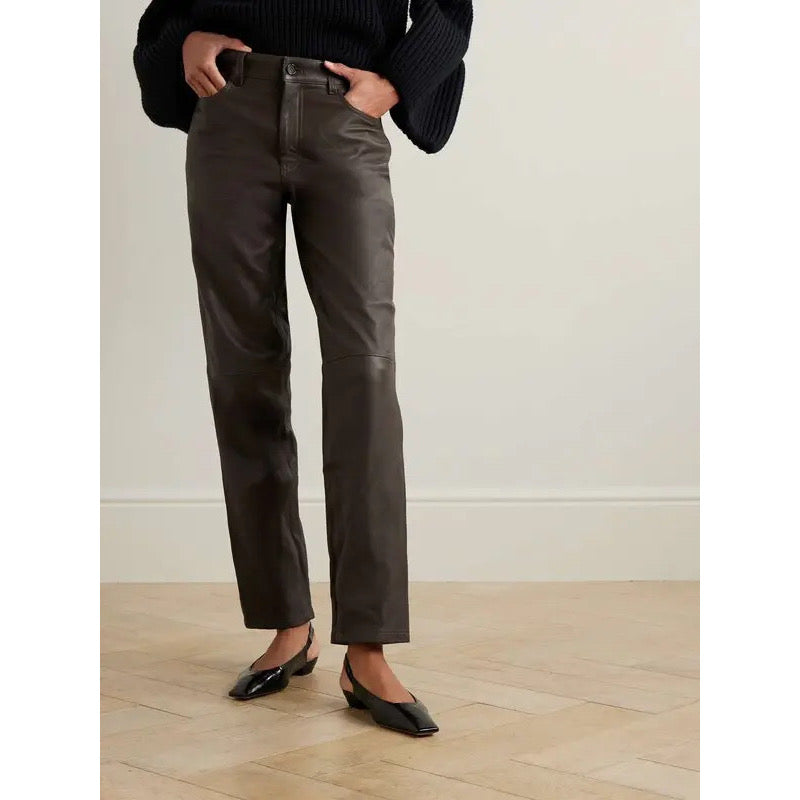 Toteme Brown Leather Pants