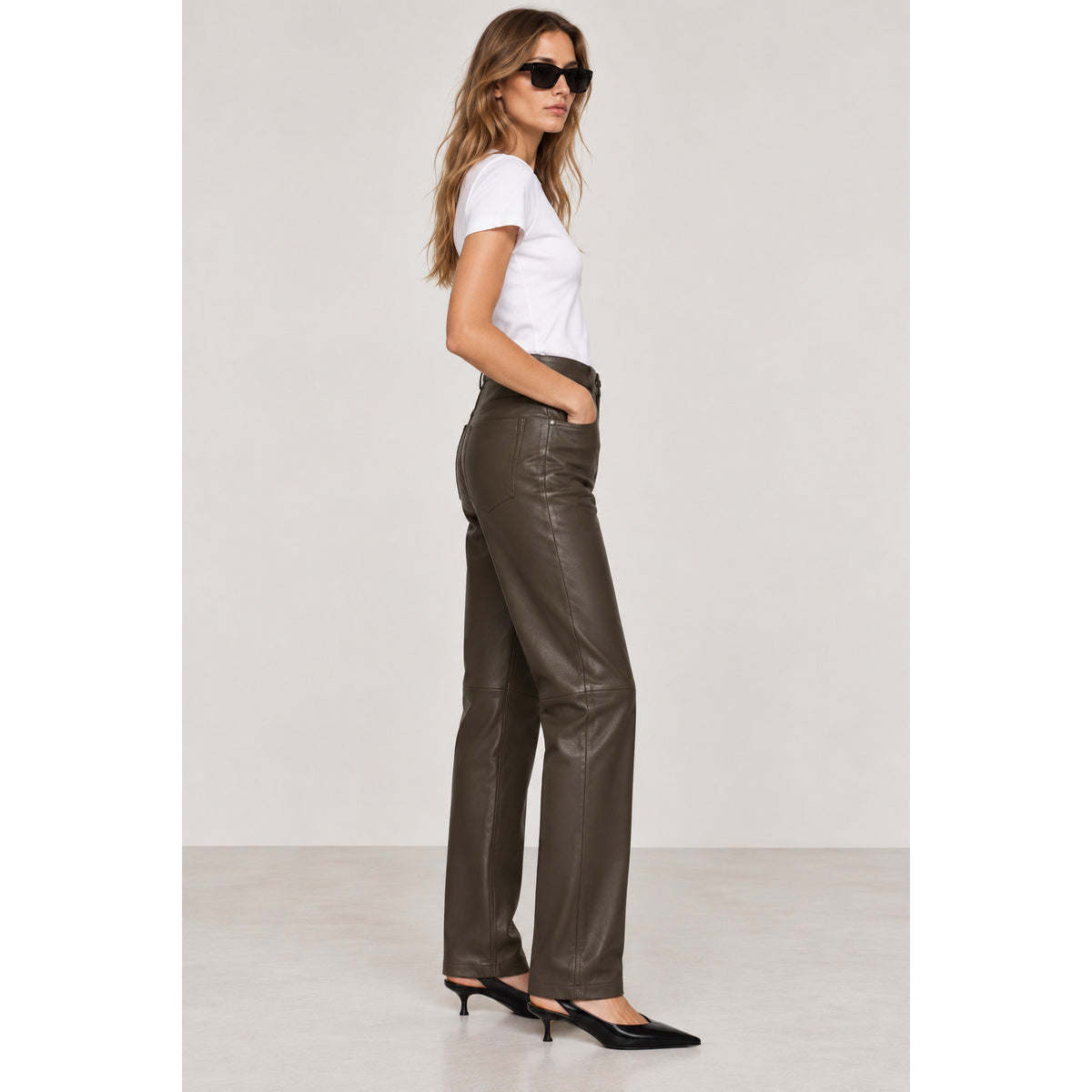 Toteme Brown Leather Pants