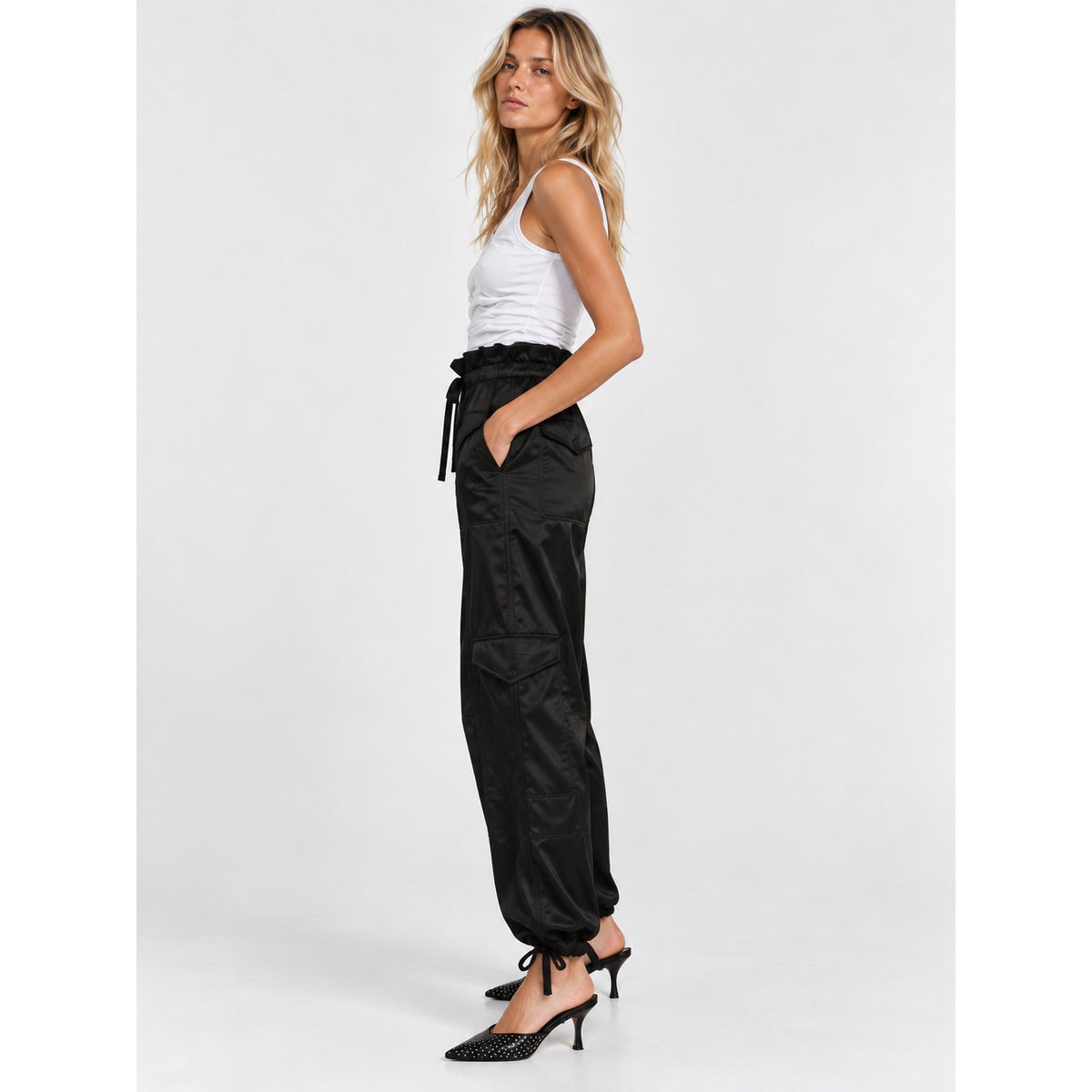 Ganni Satin Cargo Pants