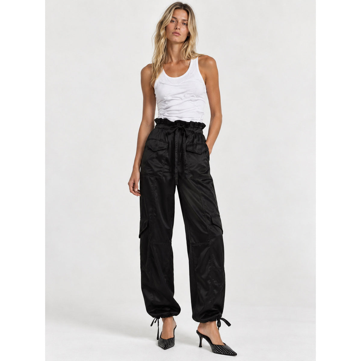 Ganni Satin Cargo Pants