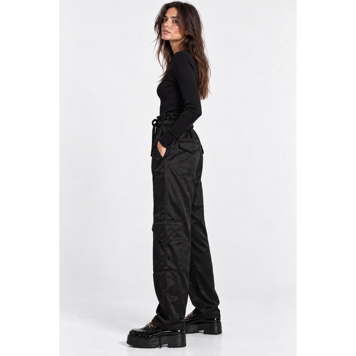 Ganni Satin Cargo Pants