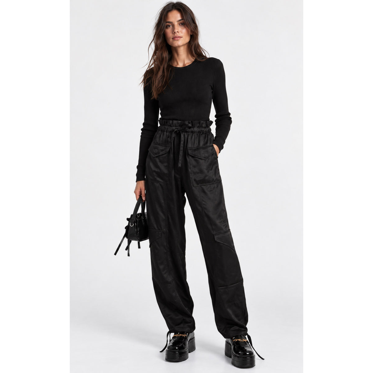 Ganni Satin Cargo Pants