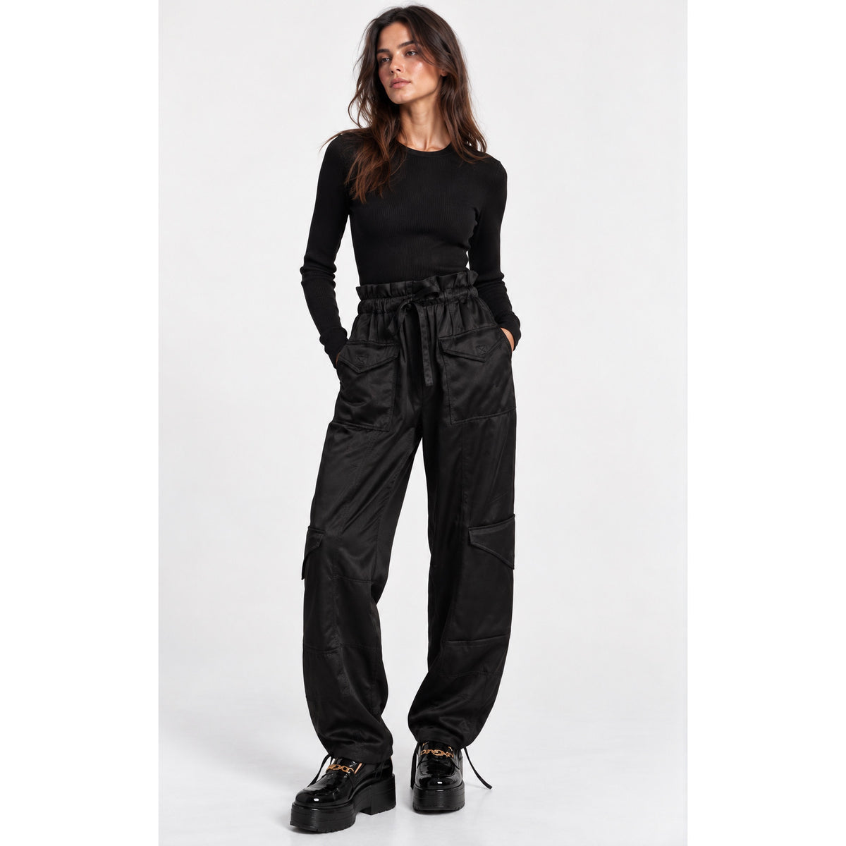 Ganni Satin Cargo Pants