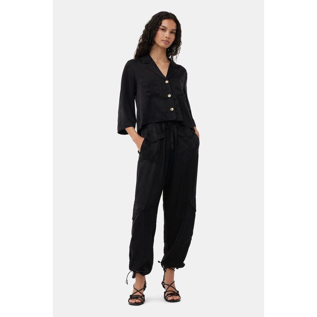Ganni Satin Cargo Pants