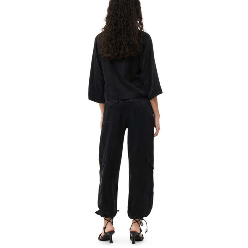 Ganni Satin Cargo Pants