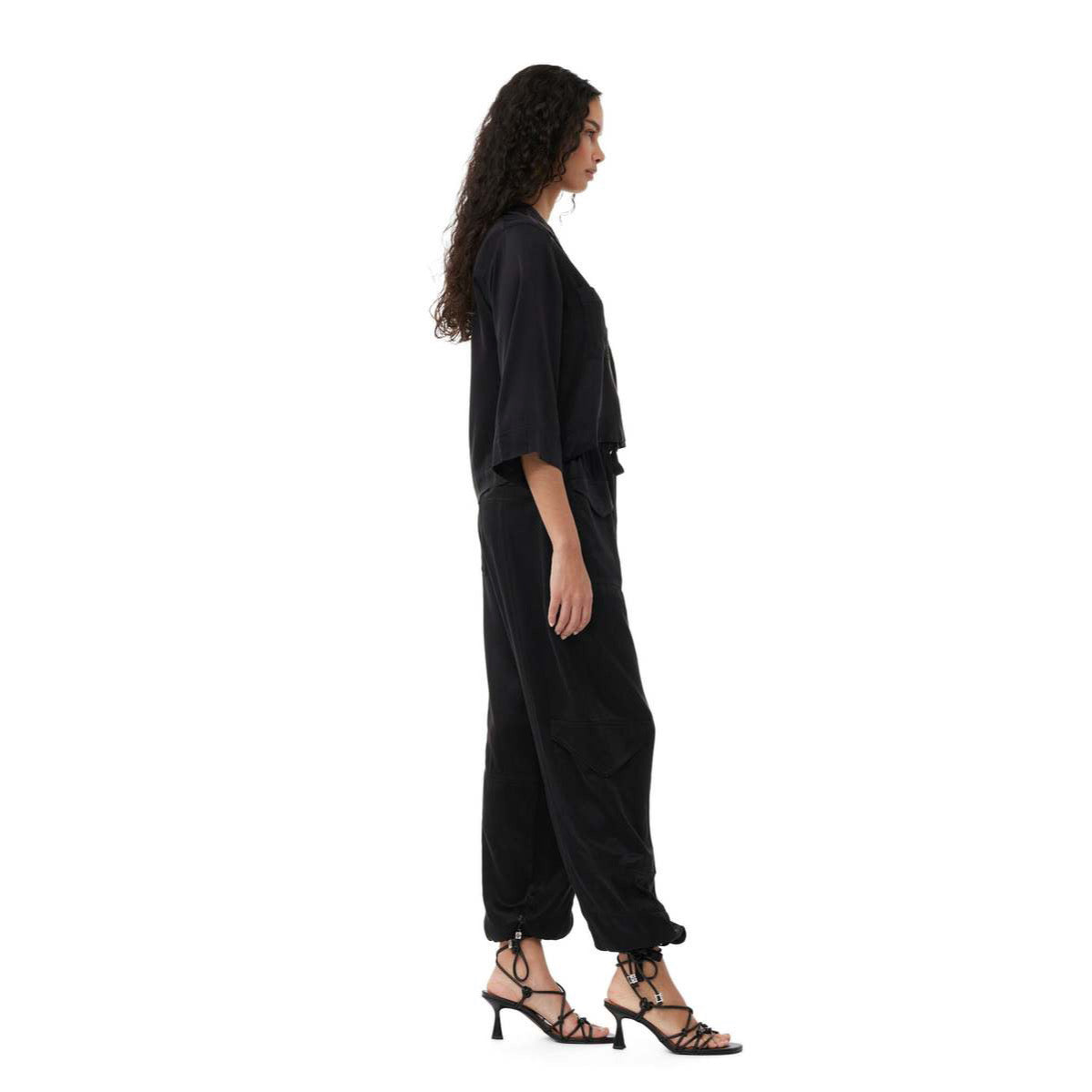 Ganni Satin Cargo Pants