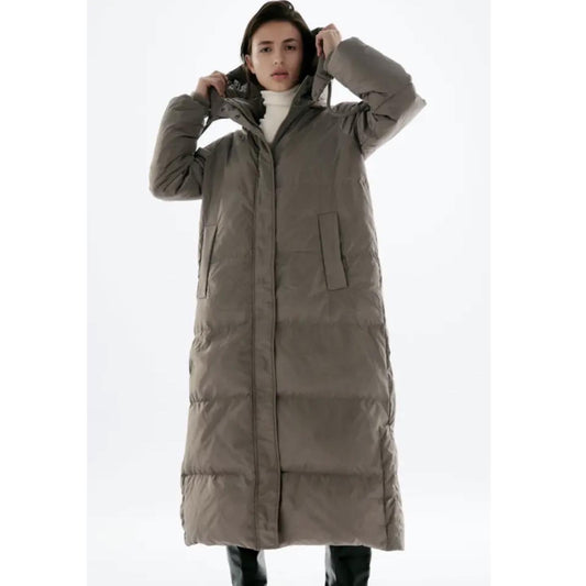 Zara Down Puffer Coat in Mink