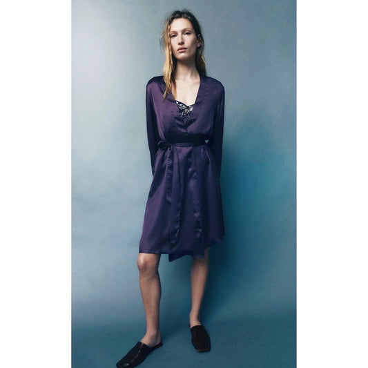 Zara Jewel Trim Satin Robe