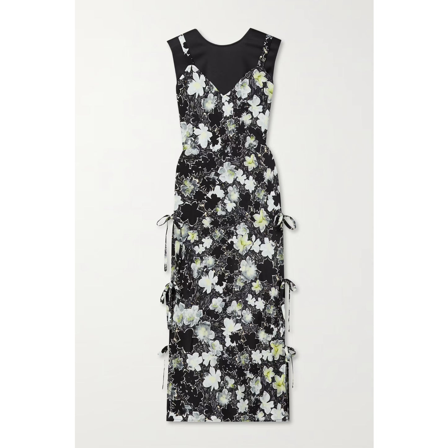 Deveaux New York Cecil Layered Floral Print Silk Dress