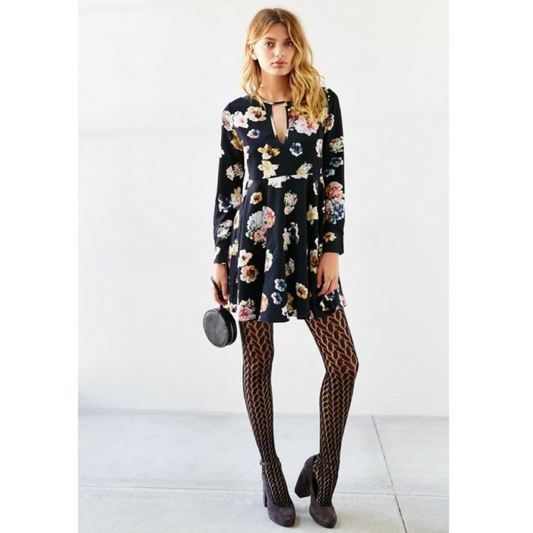 Urban Outfitters Blue Charletta Keyhole Shift Dress