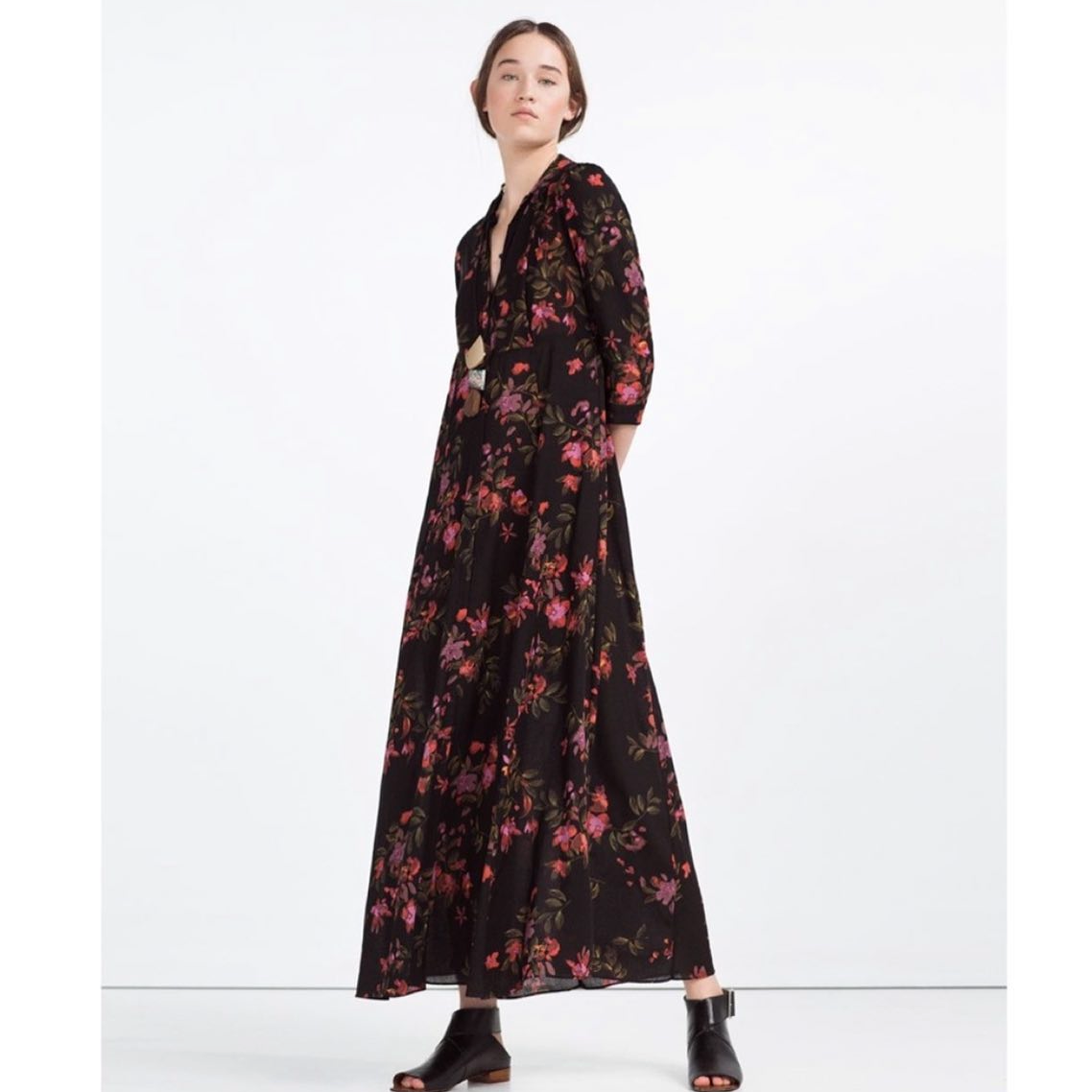 Zara Floral Print Maxi Dress