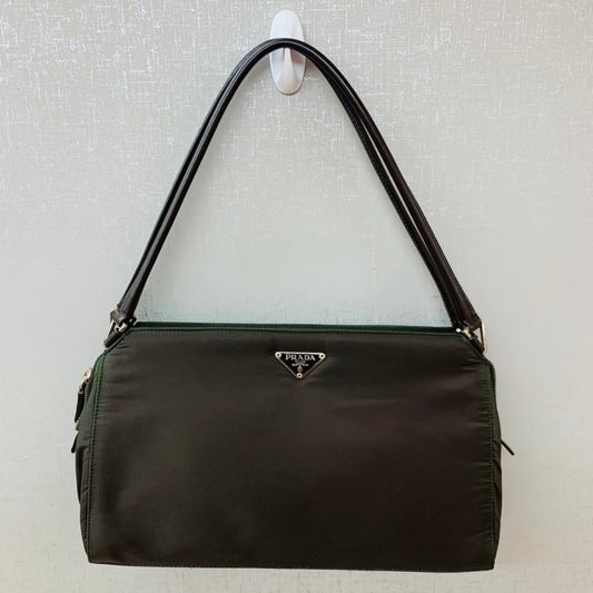 Prada Brown Nylon Shoulder Bag