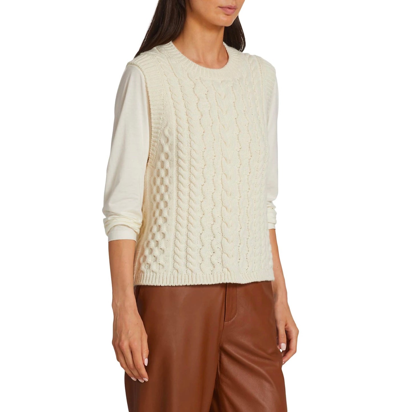 Saks Cable Knit Sweater Vest